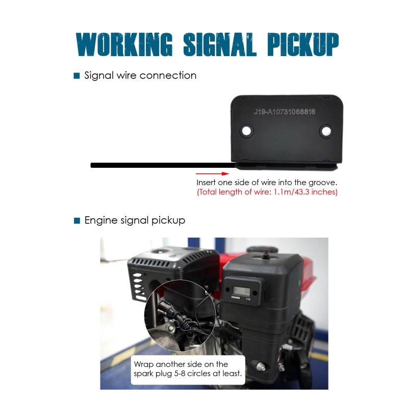 Runleader Digital LCD Maintenance Hour Meter for Small Engine,Waterproof Design,Applicable to Gas Engine Powered Lawn Mower Generator Compressor Motorcycle ATV Outboard Motor Chainsaw etc. - Image 5
